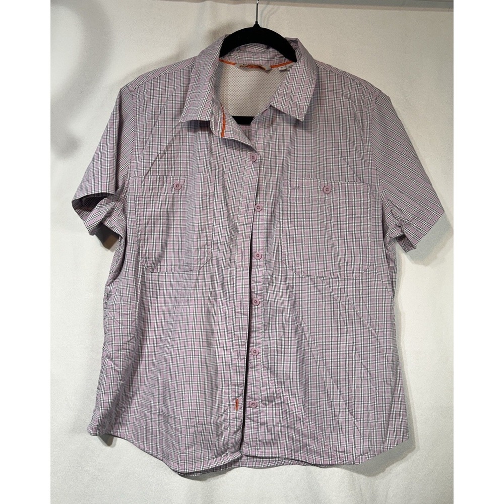ORVIS RIVER GUIDE WOMEN'S UPF 30 SHORT SLEEVE SHIRT LILAC PLAID, Large